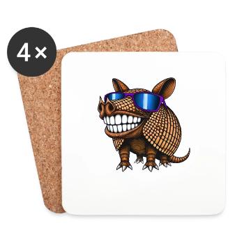 Cool Armadillo Lunettes de soleil d’été - Dessous de verre (lot de 4) - blanc - Devant