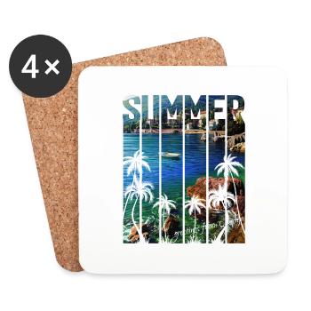Croatia Croatia Hrvatska travel summer opatija - Coasters (set of 4) - white - Front
