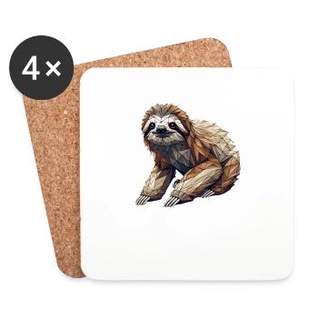 Paresseux Coeur Paresseux Ours Paresseux - Dessous de verre (lot de 4) - blanc - Devant