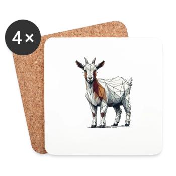 Geometric Art Goats Farm Animal Goat Lover - Coasters (set of 4) - white - Front