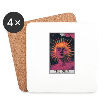 Tarotkarten Tarotkarte The Sun Die Sonne - Untersetzer (4er-Set) - Weiß - Vorne
