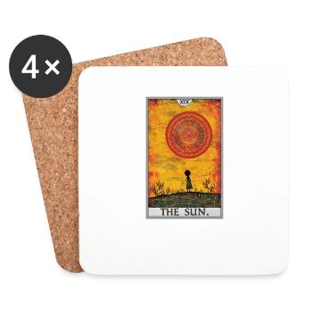 Tarotkarten Tarotkarte The Sun Die Sonne - Untersetzer (4er-Set) - Weiß - Vorne