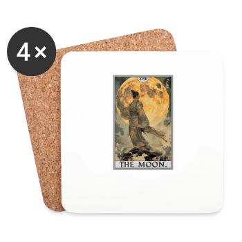 Cartes de tarot Carte de tarot La Lune La Lune - Dessous de verre (lot de 4) - blanc - Devant