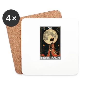 Cartes de tarot Carte de tarot La Lune La Lune - Dessous de verre (lot de 4) - blanc - Devant