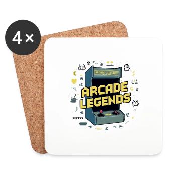 LÉGENDES DE L’ARCADE - Dessous de verre (lot de 4) - blanc - Devant