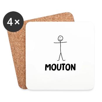 mouton - Dessous de verre (lot de 4) - blanc - Devant