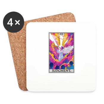 Cartes de tarot Carte de tarot 20 Jugement Tribunal - Dessous de verre (lot de 4) - blanc - Devant