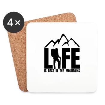 LA VIE EST MEILLEURE À LA MONTAGNE - Randonnée en montagne - Dessous de verre (lot de 4) - blanc - Devant