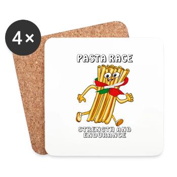 PASTA RACE STRENGTH AND ENDURANCE - Coasters (set of 4) - white - Front