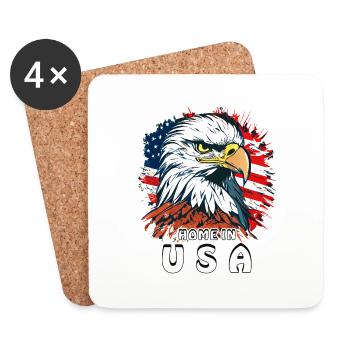 WHITE-TAILED EAGLE HOME IN United States - Coasters (set of 4) - white - Front
