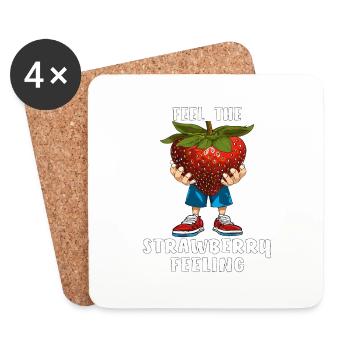 RESSENTEZ LA SENSATION DE LA FRAISE - Dessous de verre (lot de 4) - blanc - Devant
