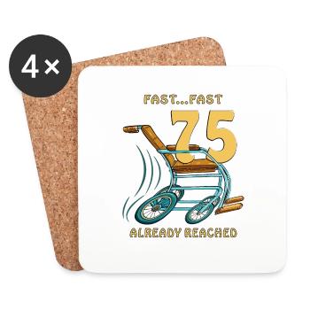 BIRTHDAY FAST... ALMOST 75 ALREADY REACHED - Coasters (set of 4) - white - Front