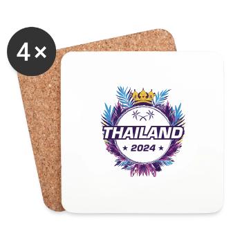 Thaïlande 2024 - Dessous de verre (lot de 4) - blanc - Devant