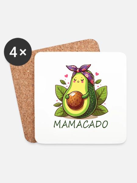 Muttertag Avocado Lover Mamacado - Untersetzer (4er-Set) - Weiß