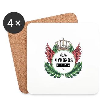 Mykonos 2024 Team - Coasters (set of 4) - white - Front