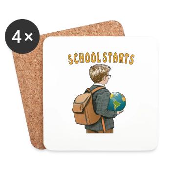 SCHOOL STARTS - Coasters (set of 4) - white - Front