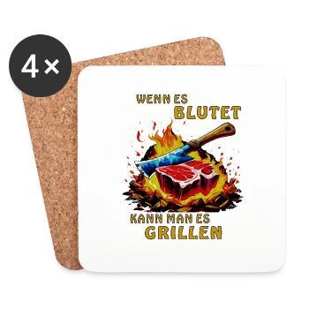STEAK IF IT BLEEDS YOU CAN GRILL IT - Coasters (set of 4) - white - Front