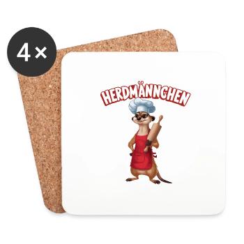 Herdmännchen für einen Koch Köchin - Untersetzer (4er-Set) - Weiß - Vorne
