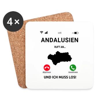 Andalusien Spanien Urlaub Idee - Untersetzer (4er-Set) - Weiß - Vorne
