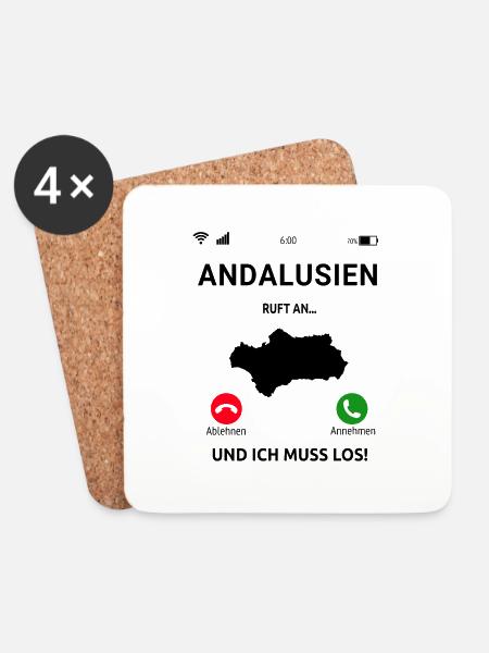 Andalusien Spanien Urlaub Idee - Untersetzer (4er-Set) - Weiß