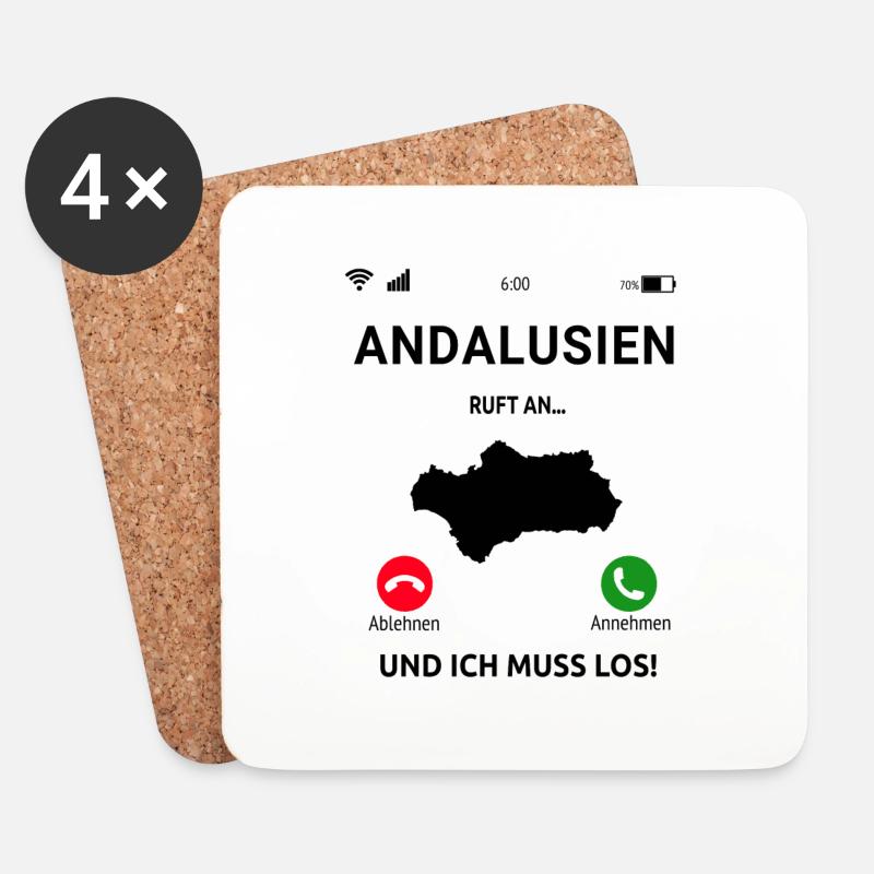 Andalusien Spanien Urlaub Idee - Untersetzer (4er-Set) - Weiß