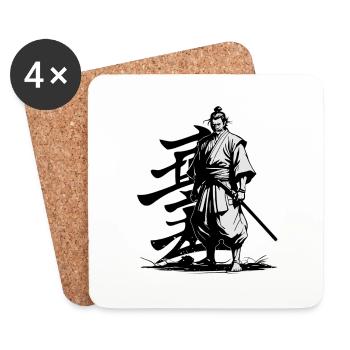 SAMURAI-KRIEGER - Untersetzer (4er-Set) - Weiß - Vorne