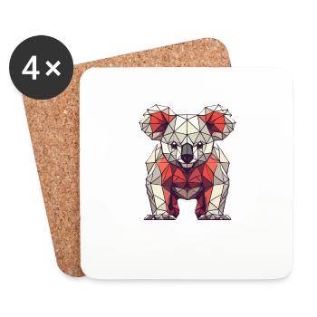 Art géométrique Koala Koalas - Dessous de verre (lot de 4) - blanc - Devant