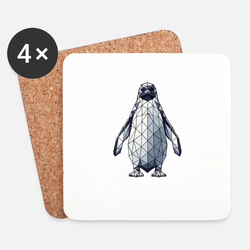 Geometrische Kunst Pinguin Pinguine - Untersetzer (4er-Set) - Weiß