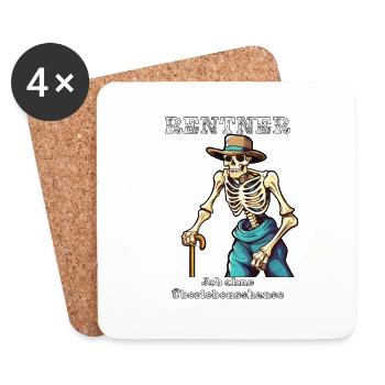PENSIONER JOB with no chance of survival - Coasters (set of 4) - white - Front