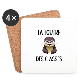 loutre des classes - Dessous de verre (lot de 4) - blanc - Devant
