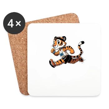 Mignon marathonien tigre - Dessous de verre (lot de 4) - blanc - Devant