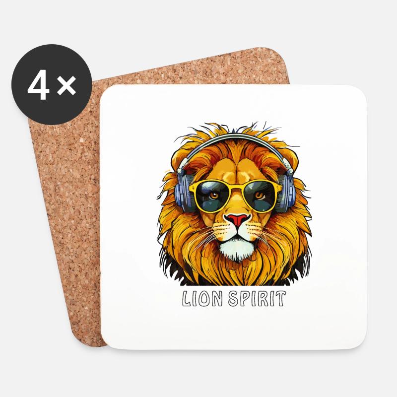 LION SPIRIT - Untersetzer (4er-Set) - Weiß