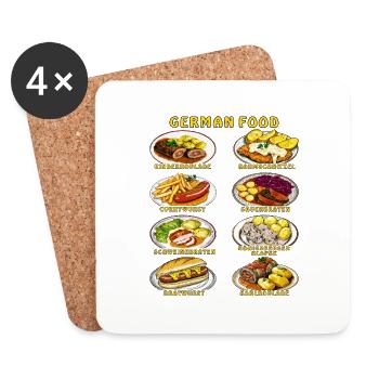 GERMAN FOOD - Untersetzer (4er-Set) - Weiß - Vorne