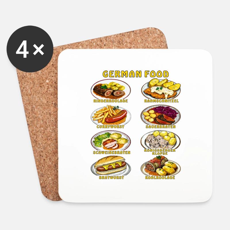 GERMAN FOOD - Untersetzer (4er-Set) - Weiß