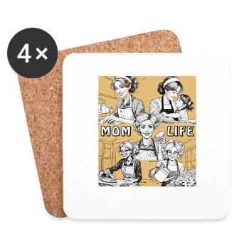 ÉPOUSE MÉNAGE MAMAN VIE - Dessous de verre (lot de 4) - blanc - Devant