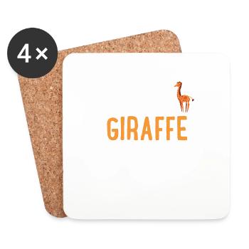 Verrückte Giraffe Dame T-Shirt - Wortspiel Große Tierliebhaber - Untersetzer (4er-Set) - Weiß - Vorne
