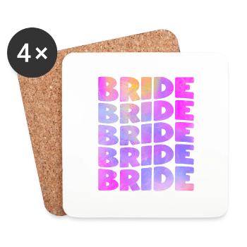 Bride Bride Bachelorette Party Bachelorette Party - Coasters (set of 4) - white - Front