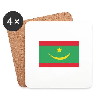 Flag of Mauritania - Coasters (set of 4) - white - Front