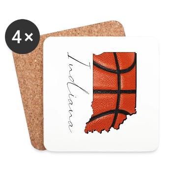 Indiana (United States) | Real Basketball | Map Script - Coasters (set of 4) - white - Front