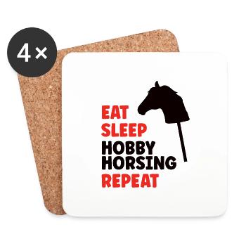 Hobby Horsing Zubehör Horse Steckenpferde Horses - Untersetzer (4er-Set) - Weiß - Vorne