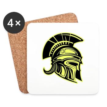 Spartan Head Warrior Sparta Helmet - Coasters (set of 4) - white - Front
