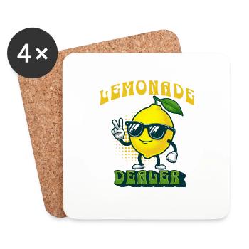 Marchand de limonade Stand de jus de citron Personnel du magasin - Dessous de verre (lot de 4) - blanc - Devant