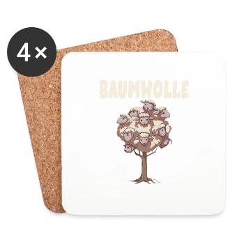 Baumwolle Schafe für einen Schafliebhaber - Untersetzer (4er-Set) - Weiß - Vorne