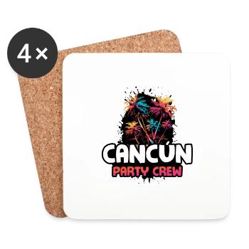 Cancun Party Crew - Untersetzer (4er-Set) - Weiß - Vorne