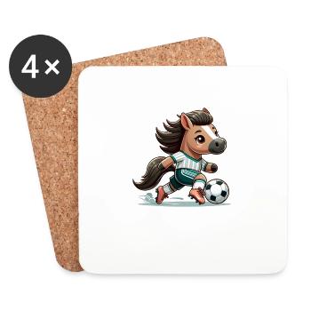 Cute Soccer Player Horse - Untersetzer (4er-Set) - Weiß - Vorne