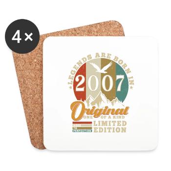 Original 2007 Cadeau D'anniversaire 2007 Authentic - Dessous de verre (lot de 4) - blanc - Devant