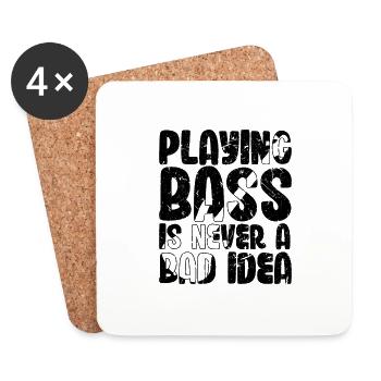 Jouer de la basse n’est jamais une mauvaise idée - Dessous de verre (lot de 4) - blanc - Devant