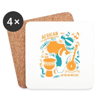 Musique Africaine - Dessous de verre (lot de 4) - blanc - Devant
