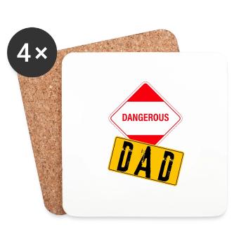 Papa Dangereux ! - Dessous de verre (lot de 4) - blanc - Devant