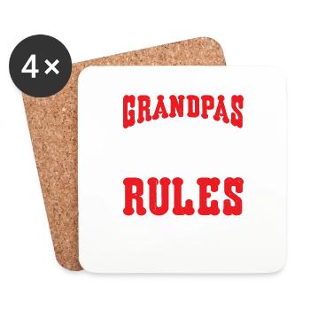 Les grands-pères sont des papas sans règles 2 - Dessous de verre (lot de 4) - blanc - Devant